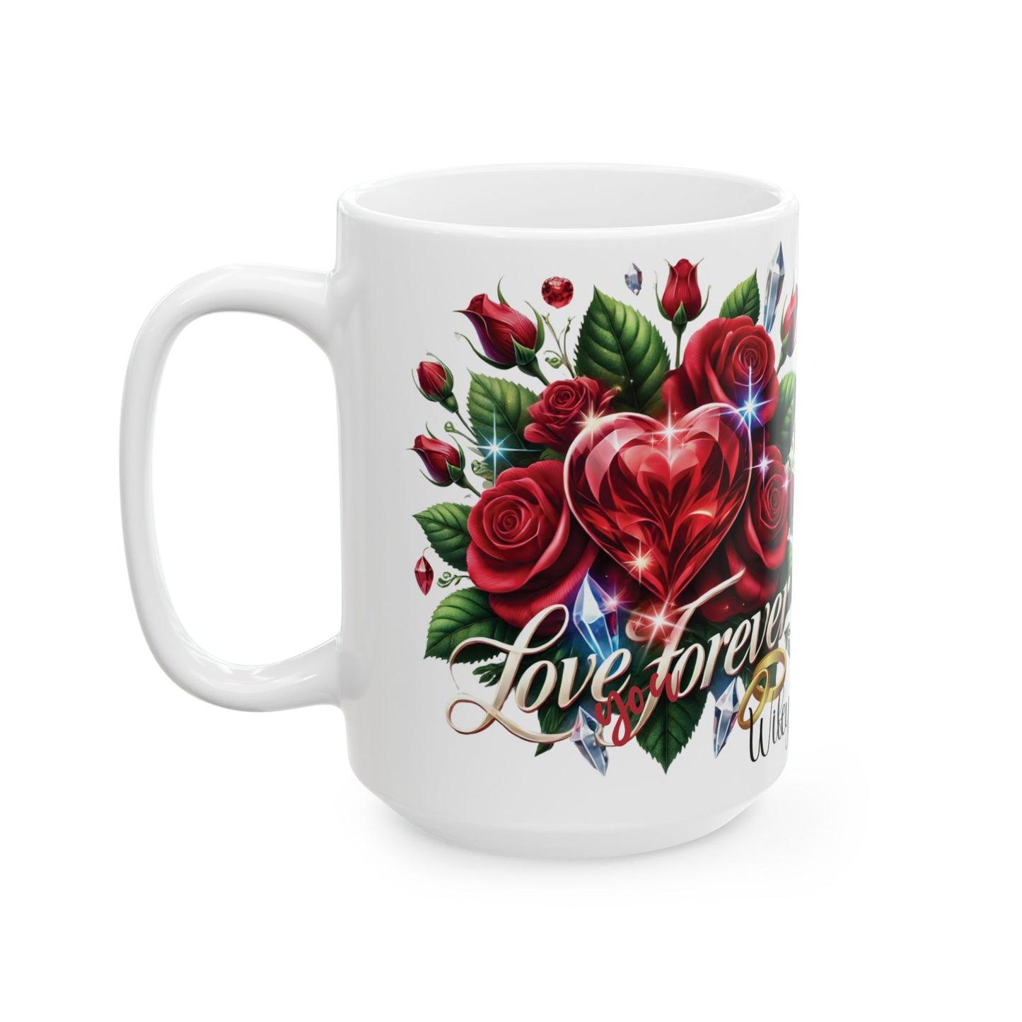 Love You Forever Couple Heart Ceramic Mug, Personalized Be My Valentine Gift, Coffee Mug for Her or Him, Valentine's Day, 11oz, 15oz